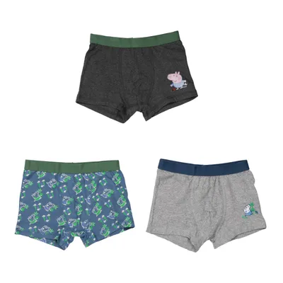 Produktbild von Peppa Wutz Boxershorts für Jungen Kinder Unterhose Unterwäsche Grau/Blau (3er Pack), Größe:98-104