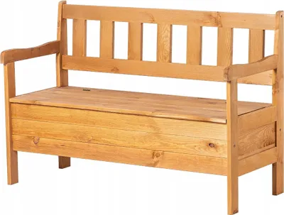 Produktbild von Gartenbank - Holzbank - Mit Rückenlehne - 120 cm - Für Terrasse, Balkon und Garten - Für den Außenbereich