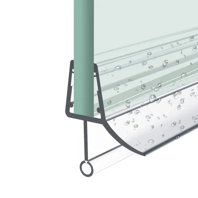 Image de Heilmetz Joint de douche (L) 60cm pour épaisseur de verre 4-6mm, joint hydrofuge pour cabine de douche Petite bulle ronde (3 pièces)