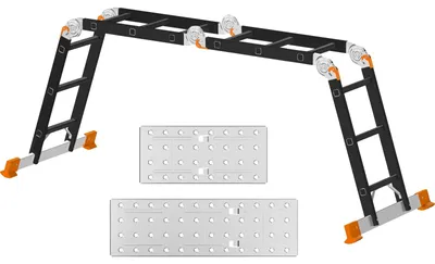 Multifunktionsleiter 3,4 m Alu 4x3 Stufen Trittleiter bis 150 kg