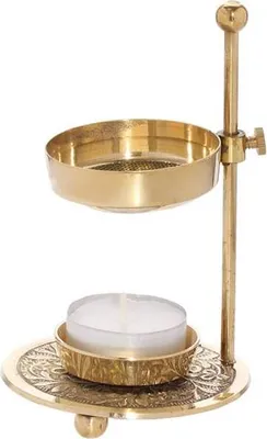 Produktbild von Sparsamer Weihrauchbrenner Weihrauchständer Messing Handarbeit Gold 1598/2912
