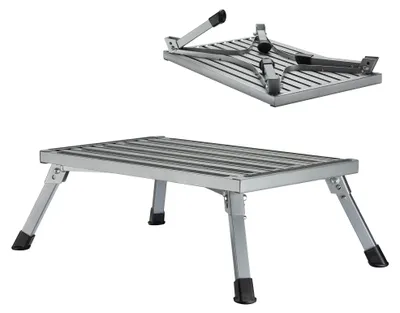 Immagine prodotto di Wiltec camping step fino a 150 kg sgabello a gradini pieghevole in acciaio con 1 gradino