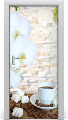 Produktbild von Tulup Türaufkleber 95x205 cm Dekorative Aufkleber Selbstklebend Wasserdichte Tapete Abnehmbar Schlafzimmer Wohnzimmer Wohnkultur - Kaffeetasse