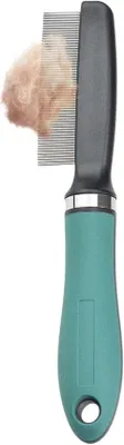 Produktbild von Famanu Flohkamm für Tiere - Rostfreies Stahl, 27 cm lang, Grün