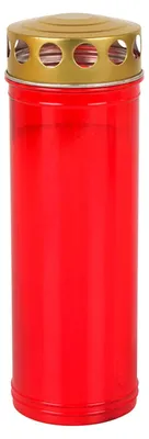 Produktbild von XL Grablicht rot Grabkerze Ewiglicht Tagebrenner Gedenkkerze goldener Deckel