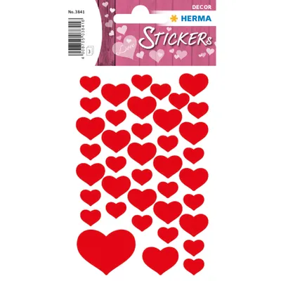 Immagine prodotto di HERMA DECOR cuore adesivo rosso 3 fogli 9x16 cm