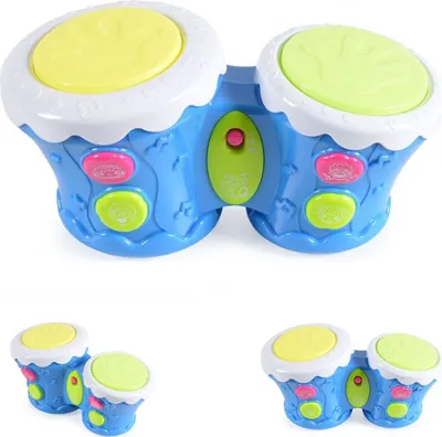 Produktbild von Moni Musikspielzeug Trommel HE0505, Musik Licht Trommelgeräusche Klatschtrommel blau