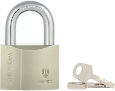 Produktbild von GERDA SECURE KSWS S40 Vorhängeschloss mit verstärktem Bügel, Nickel satiniert, Blister