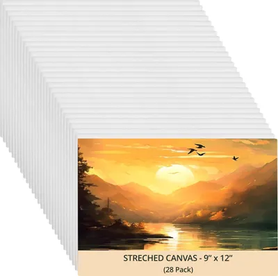 Produktbild von Belle Vous 28 Stk Leere Leinwände zum Bemalen – 20 x 30 cm – Vorgespannte Kleine Leinwand – Leinwand für Acrylfarben, Ölgemälde, Skizzen und