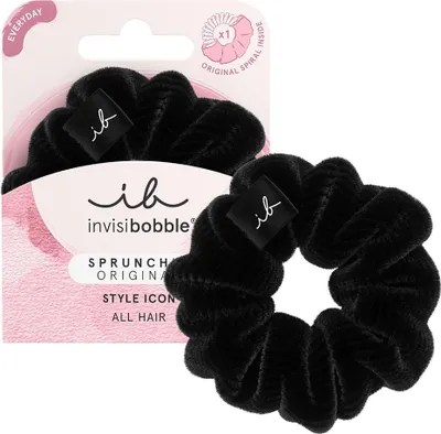Immagine prodotto di invisibobble Elastico per capelli nero Scrunchie Dusk till Dawn, elastici per capelli a tenuta forte per ragazze e donne, scrunchies in velluto nero, progettati nel cuore di Monaco di Baviera, 1 pezzo (confezione da 1)