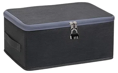 Produktbild von Abschließbare Box, abschließbare Aufbewahrungsbox mit Schloss und Klappdeckel, abschließbare Organizerbox, ideal für Reisen, Snacks, Kleidung und Spielzeug.