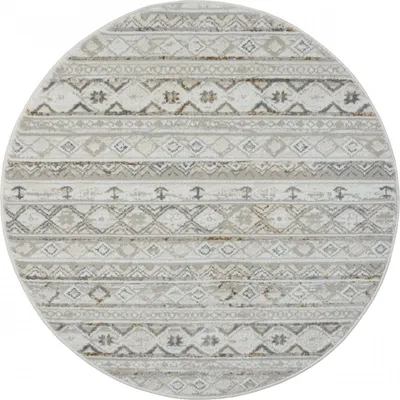 Image de Tapis rond My Nomady CA60054, 120 x 120 cm (diamètre), couleur crème