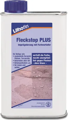 Produktbild von Lithofin Fleckstop PLUS Imprägnierung mit Farbvertiefung 1 Liter Flasche