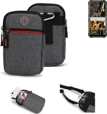 Produktbild von K-S-Trade Holster Gürteltasche kompatibel mit Oukitel WP9 Handy Tasche Schutz Hülle grau Zusatzfächer 1x