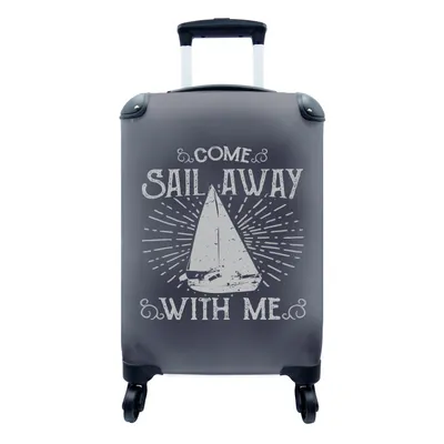Produktbild von MuchoWow® Koffer Handgepäck Trolley Rollkoffer Kleine Reisekoffer mit 4 Rollen - Jahrgang - Segeln - Boot - Cabin Size < 55x40x23 cm & 55x40x20 cm - Fotokoffer - Kabinenkoffer - Boardgepäck - Reise-Box - Reisekoffer - Reisegepäck - Koffer mit Bild - Trolley für Kinder