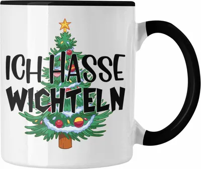 Produktbild von Trendation - Schrott-Wichtelgeschenk für Frauen Kollegen Geschenk Wichteln Weihnachten Ich Hasse Wichteln Geschenkidee Schrottwichteln (Schwarz)