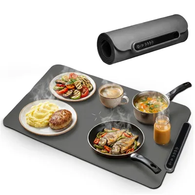 Image de Extralink Plaque chauffante en silicone 63 x 38 cm, 400 W, chauffe-assiettes pliable, plusieurs niveaux de température