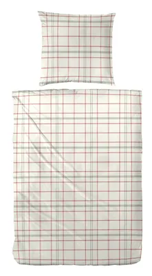 Produktbild von Westminster Feinbiber Bettwäsche 135x200 Karo kariert weiß rot grün 173204-25