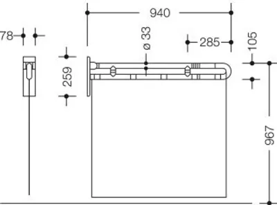 Produktbild von HEWI 801.52.10039 33 Duschspritzschutz Ser 801