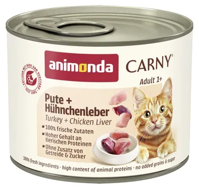 Obrázek produktu pro animonda Carny 83821, Dospělý jedinec, Kuřecí maso, Turecko, 200 g, Bez obilovin, Bez sóji, Bez umělých barviv