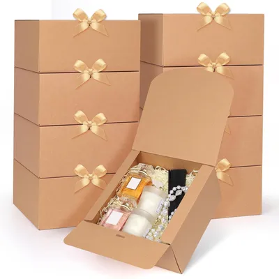 Productafbeelding van Set van 12 Cadeauboxen met Deksel en Satijnlint