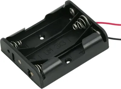 Produktbild von 10x Batteriehalter AA - Für 3 AA-Batterien - Mit 12 cm Kabel - 10 Stück - Schwarz - 10 Stück [05344]
