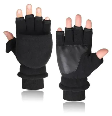 Produktbild von Fingerlose Handschuhe – Warm und winddicht – Schwarz