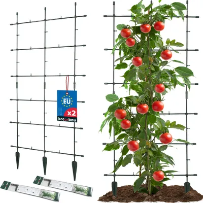 Immagine prodotto di KOTARBAU® Supporto modulare per piante rampicanti, set da 2 pezzi, 60x120 cm, 4 graticci da 60x60 cm ciascuno. Supporto in plastica per piante rampicanti e ortaggi, schermo frangivista
