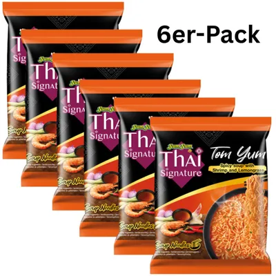 Produktbild von 6er-Pack Yum Yum Instantnudeln Thai Signature Tom Yum 100g