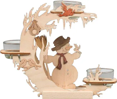 Produktbild von Teelichtkranz Schneemann (15cm) von Drechslerei Kuhnert