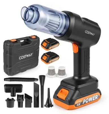 Produktbild von COSTWAY Handstaubsauger Akku 4 in 1 , 21000Pa Staubsauger kabellos mit 2 Batterien, bürstenlosem Motor & Düse, Autostaubsauger tragbar aufladbar