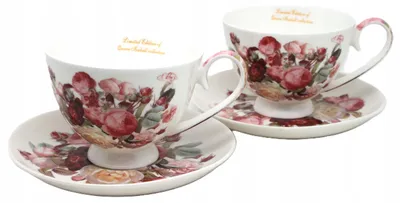 Produktbild von Queen Isabell Elegantes Porzellan-Tassen-Set mit Rosenmotiv