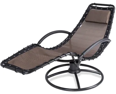 Produktbild von CASARIA® Gartenliege Liegestuhl Wetterfest Wellness Relaxliege mit Armlehne Kissen Ergonomisch 120kg Belastbar Garten Wohnzimmer Schaukel Stuhl Braun