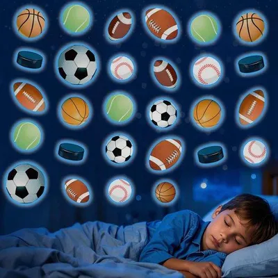 Image de Autocollants muraux lumineux sur le thème du sport pour les chambres et les salles de sport