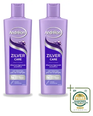 Productafbeelding van 2 x Andrélon Zilver Care Shampoo - 250 ml - Voorraadverpakking - 2 stuks