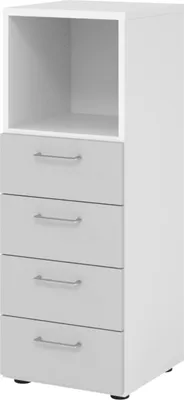 Produktbild von bümö smart Schubladen Kombi - 4 Schübe - Nachbildung: Weiß/Grau