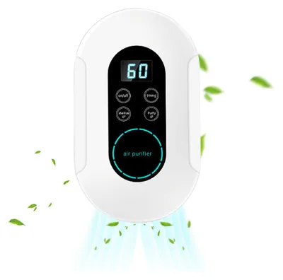 Produktbild von 2-IN-1-Luftreiniger und Ozon-Sterilisator fuer Zuhause mit Timer, digitaler Touchscreen, APP-Steuerung, Ionisator, Luftreiniger, Ozon fuer Haustiere, ohne Bohren, Wandmontage, tragbarer Luftreiniger, Schlafzimmer, Wohnheim, Hotel