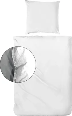 Produktbild von Hahn Haustextilien Renforce Bettwäsche stone washed weiß in Stofftasche Größe 220x240 cm