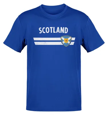 Produktbild von WM EM Fan Shirt Länder T-Shirt Fußball Fanartikel Herren Damen 100% Baumwolle Land wählen: Schottland Shirt Größe wählen: S