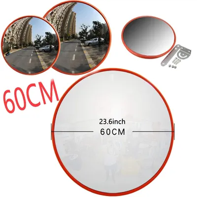 Zdjęcie produktu dla Luster kontrolny 60 cm - Konkawną lusterka eliminujące martwe pole - Wytrzymałe, odporne na pękanie - Z uchwytem - Do użytku wewnątrz i na zewnątrz - Idealne do wjazdu, garażu, parkingu