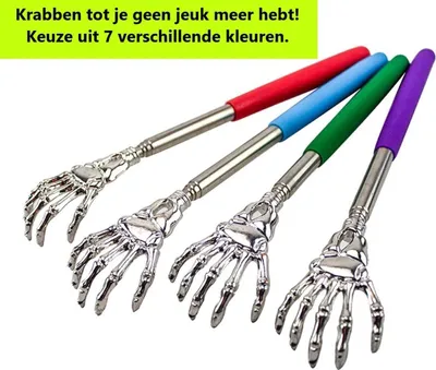 Produktbild von Jumadas ausziehbarer Rückenkratzer – Der Krähenfuß – ausziehbar – Rückenkratzer – Massage – juckender Rücken – Kratzen – Rückenkratzer – Stock – Gerät – Teleskop – verstellbarer Kratzer – Rot