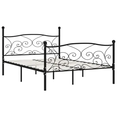 Obrázok produktu pre Maison Exclusive – posteľový rám s roštom, čierny kov, 120 × 200 cm