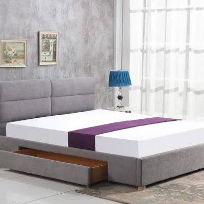 Obrázok produktu pre MOB, Manželská posteľ 160 cm - Capaz (sivá) (s roštom)