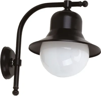Produktbild von Wandleuchte außen Echt-Messing Glas 30 cm hoch IP23 Schwarz E27 Maritim Außenwandleuchte