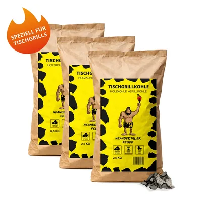 Produktbild von Neandertaler Feuer Tischgrillkohle Holzkohle Grillkohle 7,5 kg Grill Kohle Tischgrill Balkon Dutch Oven Minigrill BBQ Grillholzkohle Buchenholzkohle