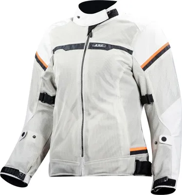 Obrázok produktu pre LS2 Riva nepremokavá dámska textilná bunda na motorku, svetlo šedá/oranžová, 5XL