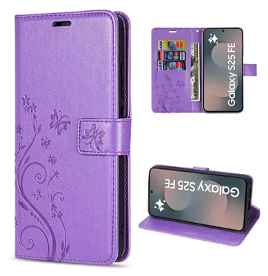 Produktbild von Handy Tasche für Samsung Galaxy S25 FE Hülle Handyhülle Klapphülle Wallet Case in Lila