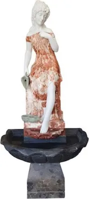 Immagine prodotto di Casa Padrino Fontana in marmo Art Nouveau Lady Rosso / Bianco / Grigio / Nero - Magnifica fontana da giardino - Fontana per la decorazione del giardino - Accessori per la decorazione del giardino in stile barocco e art nouveau