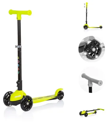 Obrázok produktu pre Chipolino detská kolobežka Robby 3 LED kolieska výškovo nastaviteľné riadidlá sklopná brzda žltá