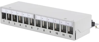 Produktbild von DIGITUS Patchpanel 1HE 12-Port Modular Desktop grau